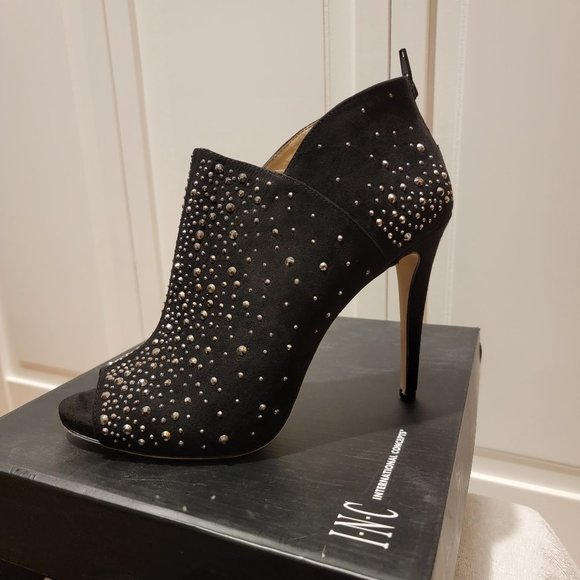 INC Peep Toe Glam Studded Booties Size 10 - Picture 1 of 11